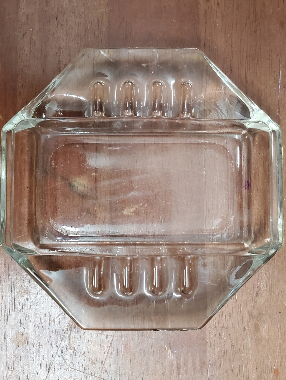 Vintage MCM Heavy Glass Ashtray or Repurposed Trinket Dish